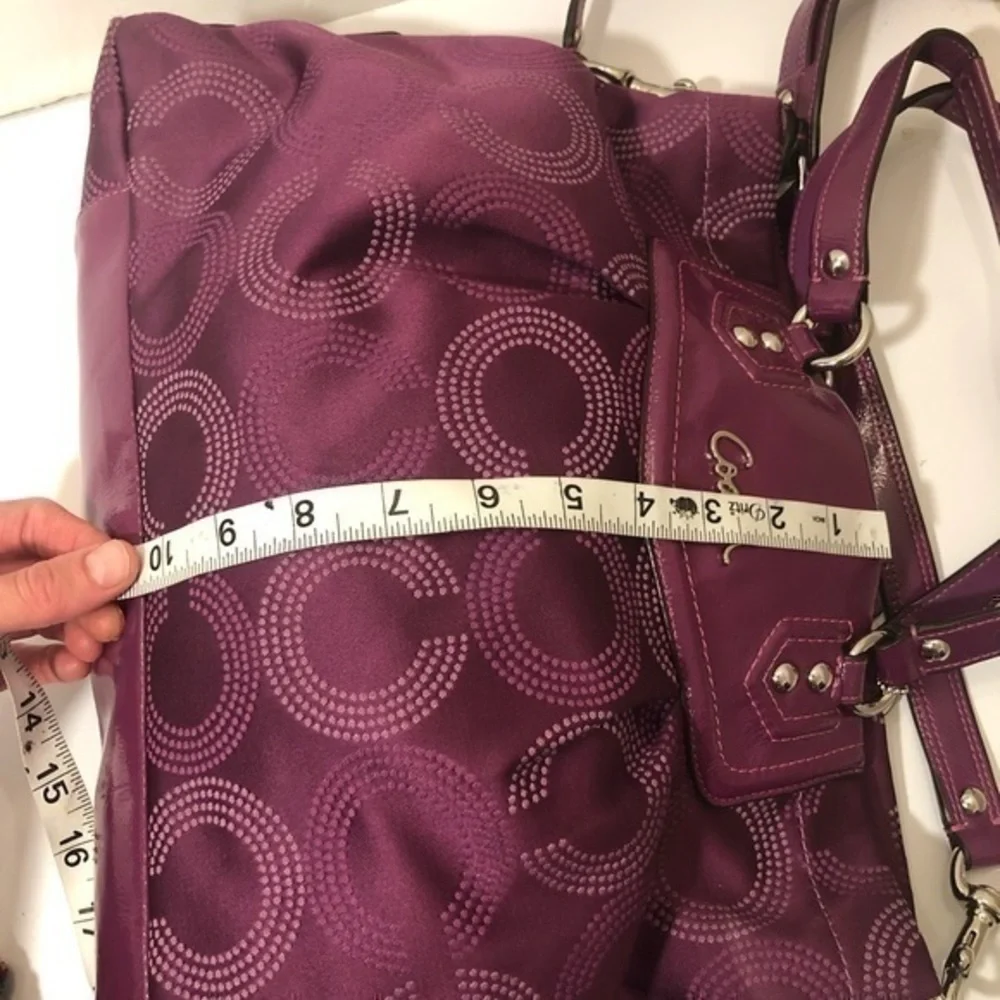 Coach Ashley y2k signature purple dotted Op Art bag  F20049